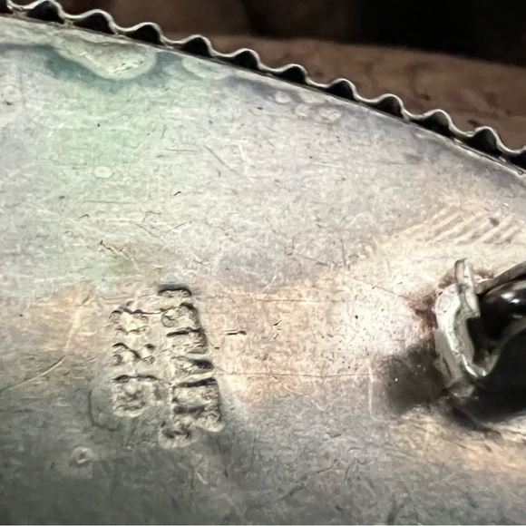 🔥Host Pick🔥Large Israel Eilat Stone Pendant Necklace Sterling Green Turquoise 2” - Picture 6 of 12